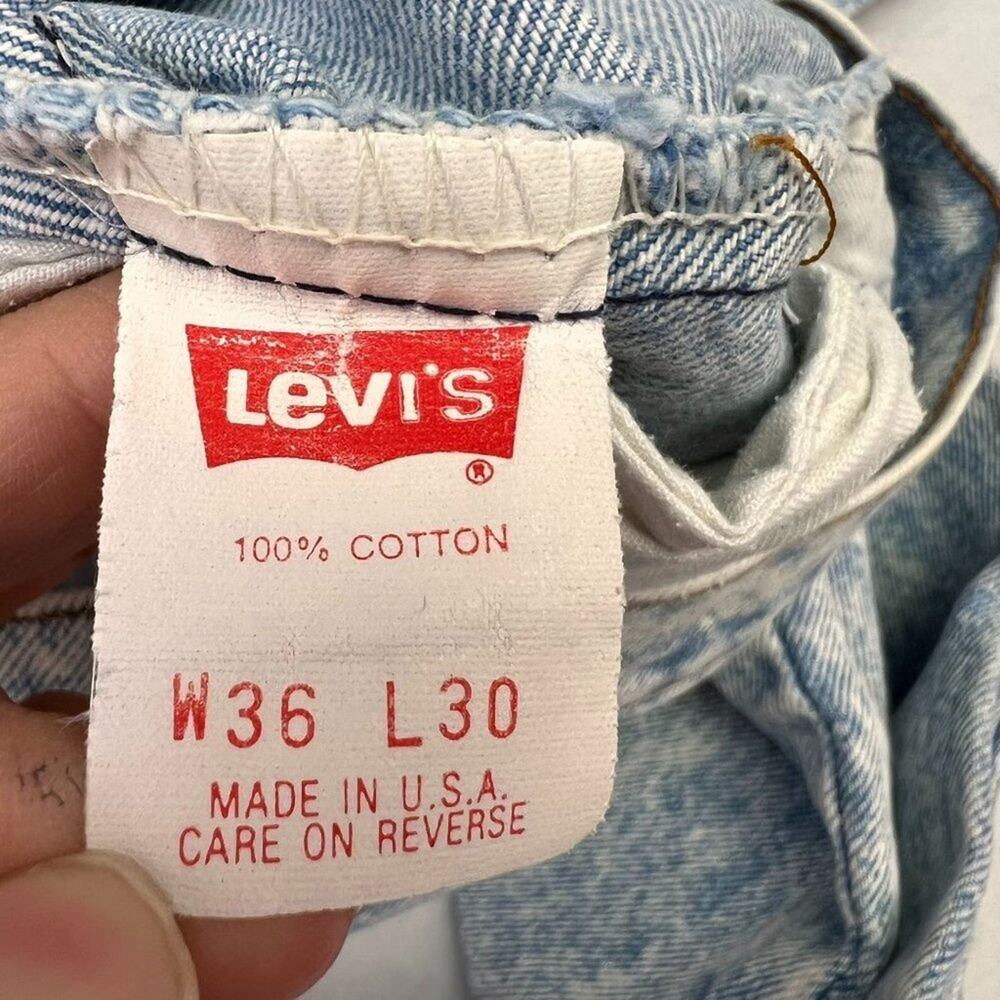 Levi’s Jean Unisex 506 36WxL30 Acid Wash Blue Denim Made USA 90s 80s VTG - Picture 12 of 14